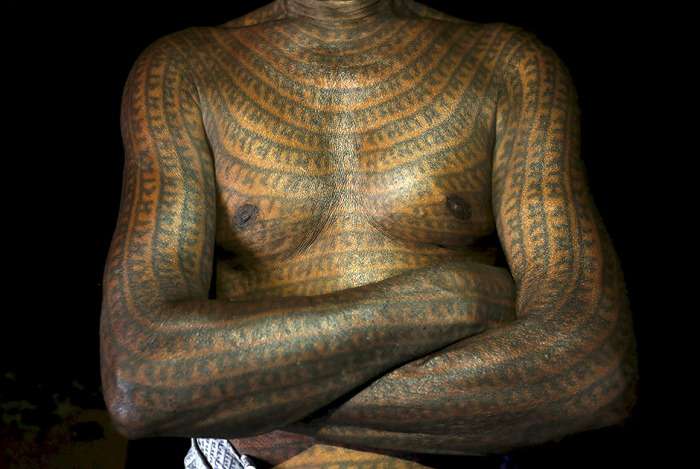 Члени індійської секти «Рамнами самадж» - люди, які покривають себе татуюваннями з імям бога Рами (21 фото)
