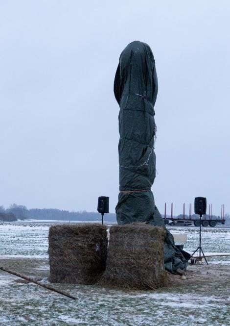 В Естонії невідомі спиляли величезний деревяний монумент-фалос (4 фото)